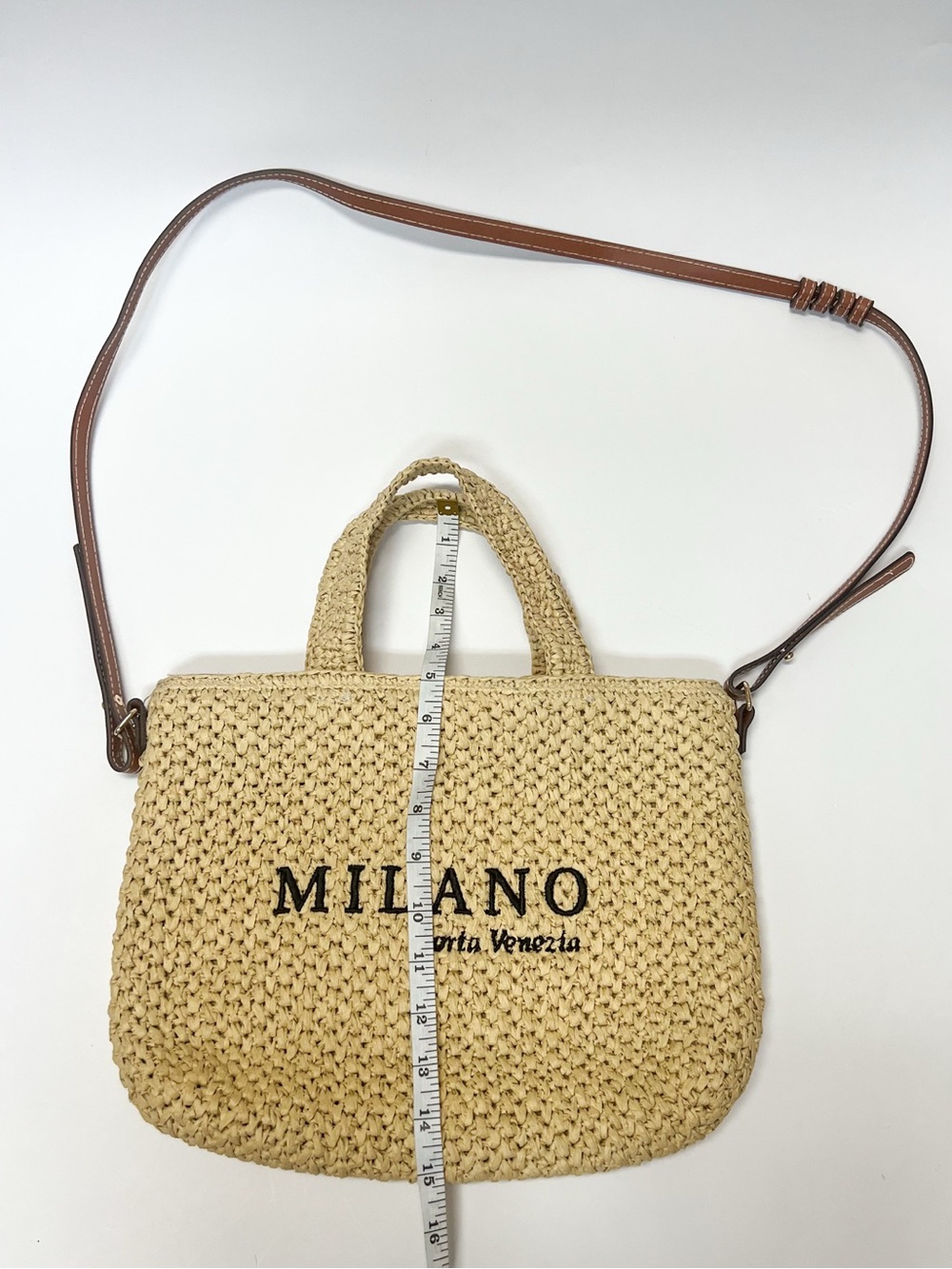 H&M Beige Woven Milano Crossbody Bag with Brown Strap - Picture 5 of 9
